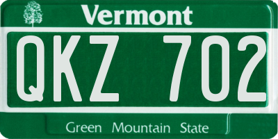 VT license plate QKZ702