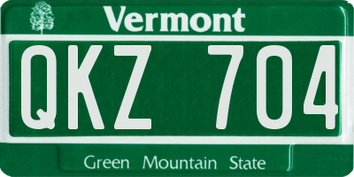 VT license plate QKZ704