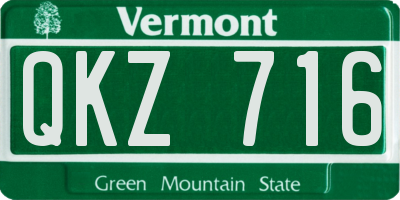 VT license plate QKZ716