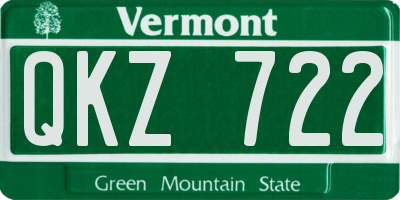 VT license plate QKZ722