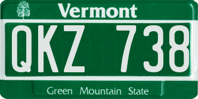 VT license plate QKZ738