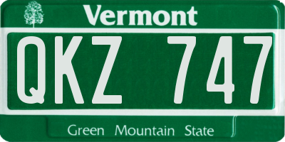 VT license plate QKZ747