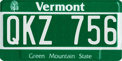 VT license plate QKZ756