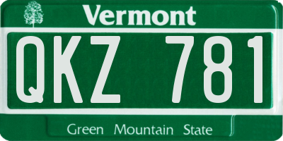 VT license plate QKZ781