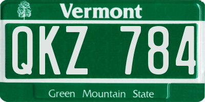 VT license plate QKZ784