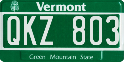 VT license plate QKZ803