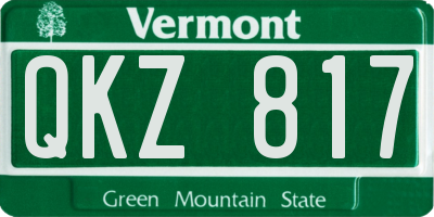 VT license plate QKZ817