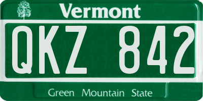 VT license plate QKZ842