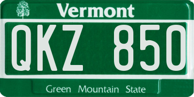 VT license plate QKZ850