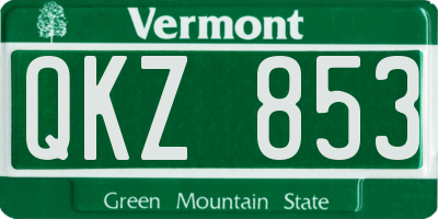 VT license plate QKZ853