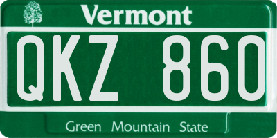 VT license plate QKZ860