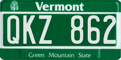 VT license plate QKZ862