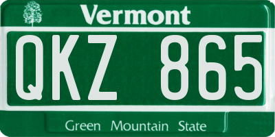 VT license plate QKZ865