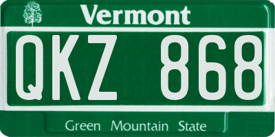 VT license plate QKZ868