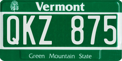 VT license plate QKZ875