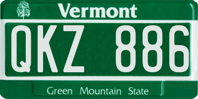 VT license plate QKZ886