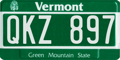 VT license plate QKZ897