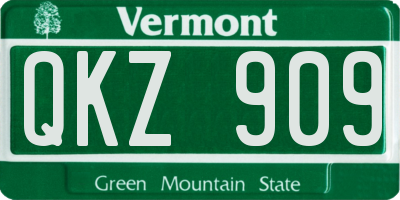 VT license plate QKZ909