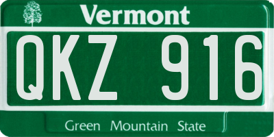 VT license plate QKZ916
