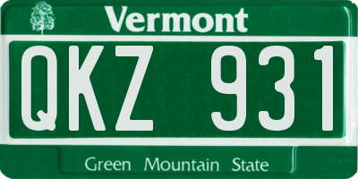 VT license plate QKZ931