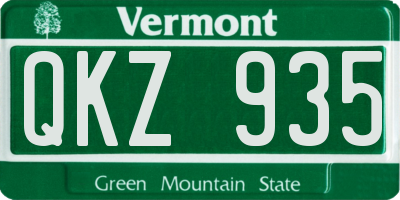 VT license plate QKZ935