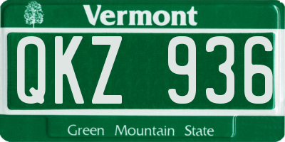 VT license plate QKZ936