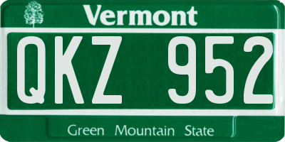 VT license plate QKZ952