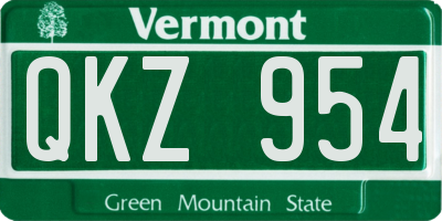 VT license plate QKZ954