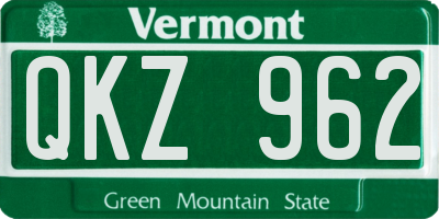 VT license plate QKZ962