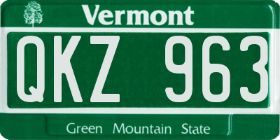 VT license plate QKZ963