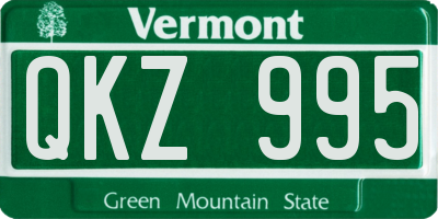 VT license plate QKZ995