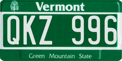 VT license plate QKZ996