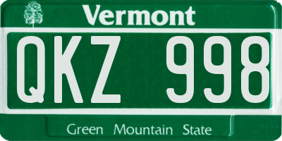 VT license plate QKZ998