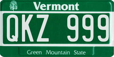 VT license plate QKZ999