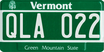 VT license plate QLA022