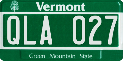 VT license plate QLA027