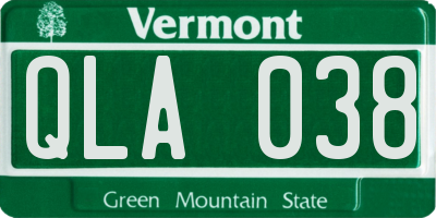 VT license plate QLA038