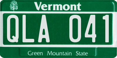 VT license plate QLA041