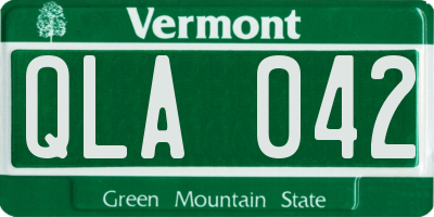 VT license plate QLA042