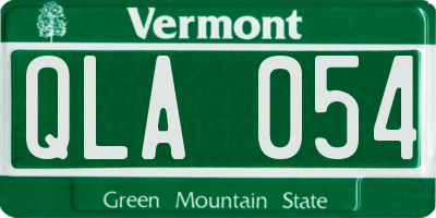 VT license plate QLA054