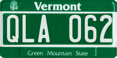 VT license plate QLA062