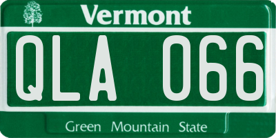 VT license plate QLA066