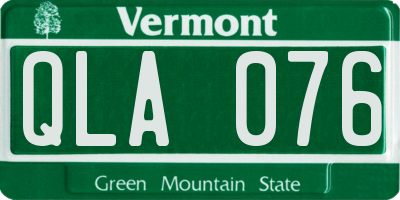 VT license plate QLA076