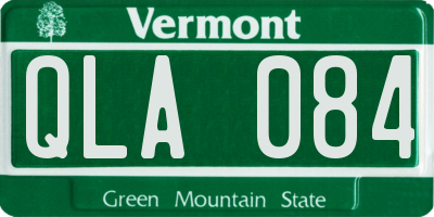VT license plate QLA084