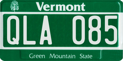 VT license plate QLA085