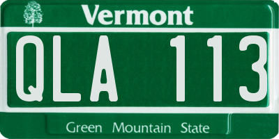 VT license plate QLA113