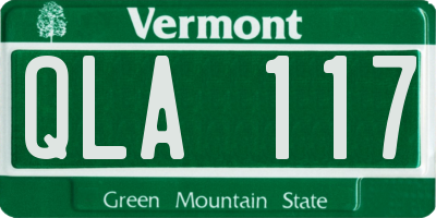 VT license plate QLA117