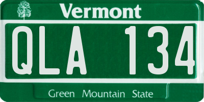 VT license plate QLA134