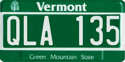VT license plate QLA135