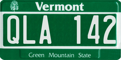 VT license plate QLA142